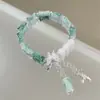 Nova pulseira de vidro doce de borboleta Mori feminina ins nicho pulseira de amigas contas florais de rachadura de gelo atacado