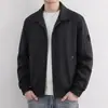 Chaqueta de solapa lavada de algodón puro para hombre, nueva prenda exterior casual de primavera/otoño con cuello de béisbol, estilo workwear holgado y versátil