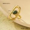 Nuevos productos transfronterizos, exquisitos anillos de apertura de piedra natural con juego de huecos cuadrados de alta gama, anillo de acero inoxidable a la moda que combina con todo.