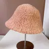 Chapéu de pescador de fleece polar grosso e quente para mulheres chapéu de pescador quente de inverno chapéu de bacia de fleece berbere chapéu de pelúcia versátil moda