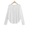 Blusa holgada y estilizada para danza jazz Camiseta de manga larga Diseño de verano Sentido del diseño Camiseta base con protección solar estilo americano Top interior para mujer