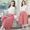 Pantalones de Pierna Ancha para Madre Verano 40-50 Años Culottes Delgados Pantalones de Mujer de Mediana Edad Verano Pantalones Capri de Mediana Edad para Niños