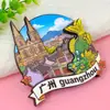 Imanes de Nevera Culturales y Creativos de Guangzhou, Souvenirs Creativos de Madera y Resina de Ciudades de Viaje, Regalos de Estilo Chino, Souvenirs