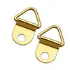 Gancho de Fixação Triangular Dourado de Tamanho Médio para Molduras de Quadros, Gancho para Ponto Cruz com Fio Dourado Grosso