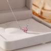Pequeña princesa rosa diamante dulce collar encantador diseño de nicho femenino lujo ligero elegante dulce simple exquisita cadena de clavícula moda