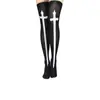 Medias de Rodilla para Halloween Medias de Disfraz de Monja Sexy Medias con Estampado de Cruz