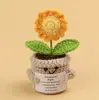 Planta Emocional Planta em Vaso Feita à Mão de Crochê com Etiqueta em Inglês, Flor Artificial de Lã, Fornecimento de Presente Transfronteiriço