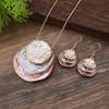 Pendientes Colgantes Huecos de Anillo de Tres Capas Pintura al Óleo Color Popular Transfronterizo Set de Joyería Bohemia para Mujer