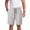 Pantalones cortos casuales de cordón para hombre, de estilo europeo y americano, para exteriores, vacaciones, verano, playa, corte holgado