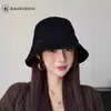 Chapéu de Pescador Retro Japonês Chapéu Plissado de Veludo Cotelê para Mulheres com Grande Circunferência da Cabeça, Chapéu Balde Emagrecedor, Chapéu Cloche Versátil da Moda