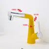 Xiaohongshu Candy Red Torneira Dopamina Lavatório Água Quente e Fria Extensível Elevatória Giratória Telescópica Torneira de Banheiro
