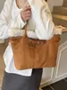 Bolso de Hombro de Moda, Bolso Cruzado, Bolso de Felpa de Cordero de Moda Casual, Bolso Pequeño Simple y Elegante, Bolso Tote Elegante de Otoño e Invierno