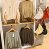 Tejido Suave Estilo Japonés Otoño e Invierno Nuevo Holgado Cuello Redondo Manga de Linterna Jersey Pulóver Top Casual 462706