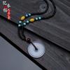 Calcedônia branca natural 25mm pingente fivela de segurança peças pingente ágata jade masculino e feminino acessórios de pulseira atacado