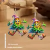 Pendientes de Mujer Transfronterizos Pendientes Acrílicos de Navidad Pendientes Lindos de Árbol de Navidad Colgante Papá Noel Ninguno