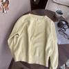 Elegante Cardigan Tricotado com Gola V para Mulheres 2025 Primavera e Outono Novo Design Estilo Coreano Jaqueta Suéter Top Curto