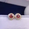 Pendientes de Turmalina Pura Natural Plata de Ley S925 Tecnología de Incrustación El Cristal Está Limpio, el Color Es Bueno y el Color Fuego Es Bueno,