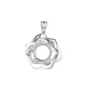 Popular Colgante para Mujer con Forma de Rosa con Soporte Integrado para Collar DIY Cabujón Redondo Incrustado Soporte de Plata de Imitación 925
