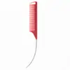 Fabricante Qimei Salão de Cabeleireiro Penteador Pente de Cauda Fina Cor Pura Anti-Alta Temperatura Distribuição para Salão de Cabeleireiro Pente de Agulha de Aço para Styling de Mechas