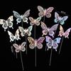 Decoración de pasteles de celebridades en línea Hermosa corona tridimensional transparente luz mariposa hada feliz cumpleaños horneado complemento