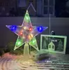 Estrela Pontuda Luminosa para Topo de Árvore de Natal Suprimentos de Decoração para Árvore de Natal Transfronteiriça para o Natal Estrela Pontuda Transparente com Luz
