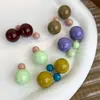 Pendientes de Bola de Color Caramelo de Gama Alta con Diseño de Nicho, Pendientes Femeninos y Lindos, Pendientes Versátiles de Dos Formas Retro para Mujer