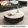 Mesa de Centro Redonda Moderna Simples de Ardósia Luz de Luxo para Sala de Estar de Apartamento Pequeno Mesa de Chá para Casa Combinação de Mesa de Café de Vidro para Chá de Alta Qualidade