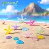 Decoraciones de estrellas de mar y conchas de cristal, accesorios con temática oceánica, adornos DIY en miniatura de resina para micropaísajes, decoraciones para fundas de teléfono