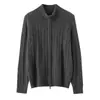 Cardigã de Caxemira 2026 Outono/Inverno Novo Estilo Feminino Gola Meia-Alta Camada Base Elegante Emagrecedor Zíper Casaco