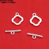 Anillo Doble con Dijes de Elefante y Calabaza de Hoja de Plata Esterlina Espaciadores Retro Plata Blanca Lisa Broche OT Materiales para Bisutería Hecha a Mano DIY