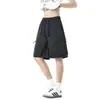 Shorts de trabajo de secado rápido estilo americano con cordón para hombre, shorts deportivos finos holgados rectos de verano, pantalones casuales de longitud media para hombre