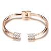 Pulsera Europea y Americana de Amazon Ins Nueva de Acero Inoxidable Abrible con Incrustaciones de Diamantes de 4 mm Joyería de Moda Personalizada al Mayoreo