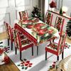 Mantel Navideño Impermeable Estampado Transfronterizo Restaurante Hogar Juego de Decoración de Cubre Silla Estampado Mantel Navideño Cubre Silla