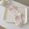 Calcetines Sueltos de Algodón Puro para Mujer Primavera Verano Calcetines Postparto Calcetines de Media Pantorrilla Transpirables Rayados Color Sólido Calcetines Largos Postparto Calcetines Baggy Primavera Otoño