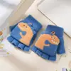 Guantes Calientes de Pollo de Dibujos Animados para Bebé Otoño e Invierno A prueba de Frío Engrosados Lindos para Niños y Niñas de Cinco Dedos Medio Dedo Tapa Abatible
