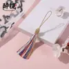 Nuevos accesorios de marcapáginas de borla de bola de tornillo de hilo largo, suministros hechos a mano de nudo chino, venta al por mayor del fabricante