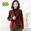 Nuevo Abrigo de Lana con Solapa Ajustado para Mujer Otoño Invierno Lujo Ligero Sensación de Alta Gama Abrigo Corto de Lana Venta al por Mayor Transfronteriza