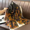 Nuevo Chal Bufanda de Protección Solar Primavera y Verano, Clásico Seda Artificial, Gasa Suave, Estilo Largo, Bufanda Chal de Moda y Versátil