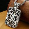 Collar de cuentas de nueve ojos con mantra shurangama de seis caracteres para hombres y mujeres con estilo étnico retro joyería de plata tailandesa pegada
