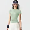 Nuevo Conjunto de Verano para Mujer de Manga Corta para Fitness, Delgado, Alta Elasticidad, Secado Rápido, Traje de Entrenamiento de Pilates, Camiseta de Yoga, Top Deportivo