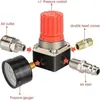Válvula reguladora de pressão para compressor de ar, 120 PSI, três furos, quadrada, manômetro de ferro, acessório para bomba de ar, válvula redutora de pressão com manômetro, estilo alemão