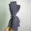 Pinza de plátano con lazo de tela a cuadros estilo coreano, pinza vertical de alta gama y exquisita para peinado semirecogido de mujer, accesorio para el cabello