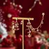Pendientes Integrados de Campana Dulce Roja Jingle Bell Pinza para Oreja Pendientes con Sentido de Diseño Navideño Pinza para Oreja