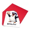 Combinación de Tarjeta de Cumpleaños Feliz Nueva y Sobre Transfronterizo Tarjeta de Cumpleaños Tamaño Grande Pingüino Lindo Acuarela Escrita a Mano