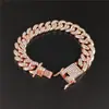 Pulseira de Diamante Corrente Cubana de Liga Europeia e Americana 13 mm Cheia de Diamantes Estilo Antigo Estilo Hip-Hop Colar Banhado a Ouro para Homens e Mulheres