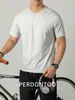 Camiseta de Manga Corta para Hombre de Seda de Hielo de Secado Rápido para Deportes al Aire Libre en Verano, Protección Solar, Transpirable, Color Sólido, Cuello Redondo, Camiseta Delgada, Antibacteriana 7A