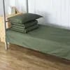 Compra Única de Juego de Ropa de Cama Verde Militar para Dormitorios, Juego de 6 Piezas para Camas Litera Individuales, Colcha y Colchón de Algodón, Juego de 3 Piezas de Algodón Puro