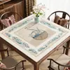 Mantel Cuadrado Estilo Retro Chino para Mesa de Comedor 2026 Nuevo Modelo Lujo Ligero Gama Alta Resistente al Aceite e Impermeable Protector de Superficie para Mesa de Café