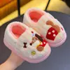 Chinelos infantis de algodão para o inverno, quentes e forrados com fleece, com um design fofo de cachorrinho, adequados para meninos e meninas, e também disponíveis em estilos pai e filho para crianças pequenas e bebês