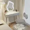 Nuevo Tocador Dormitorio Simple Moderno Estilo Curativo Mesa de Maquillaje Lujo Ligero Wabi-sabi Estilo Crema Apartamento Pequeño Escritorio de Maquillaje